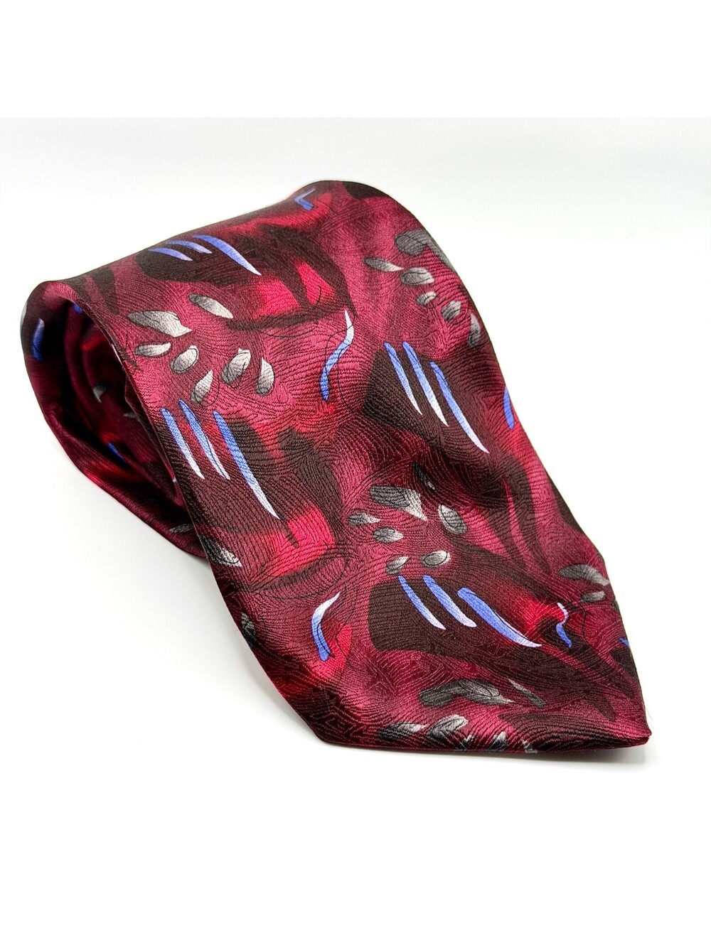 Vintage 1996 Jerry Garcia Burgundy Silk Pine and Rock Tie